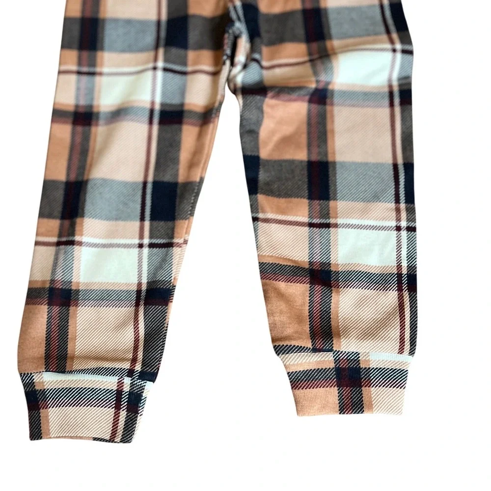 PJ Place Baby Football Pajama Set 9-12M‎ 'Tis the Season Plaid Cotton NWT